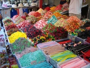 Candy at open-air markets Delectable Destinations Culinary Tour