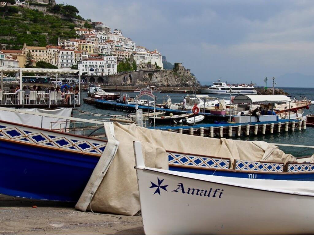fishing boats Amalfi harbour Italy Carol Ketelson Delectable Destinations Culinary Tours