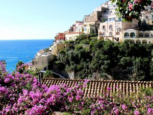spring buganvilias Positano Amalfi Coast Italy Carol Ketelson Delectable Destinations Culinary Tours