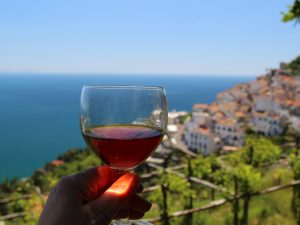 Cheers glass of wine Amalfi Coast Italy Carol Ketelson Delectable Destinations Culinary Tours