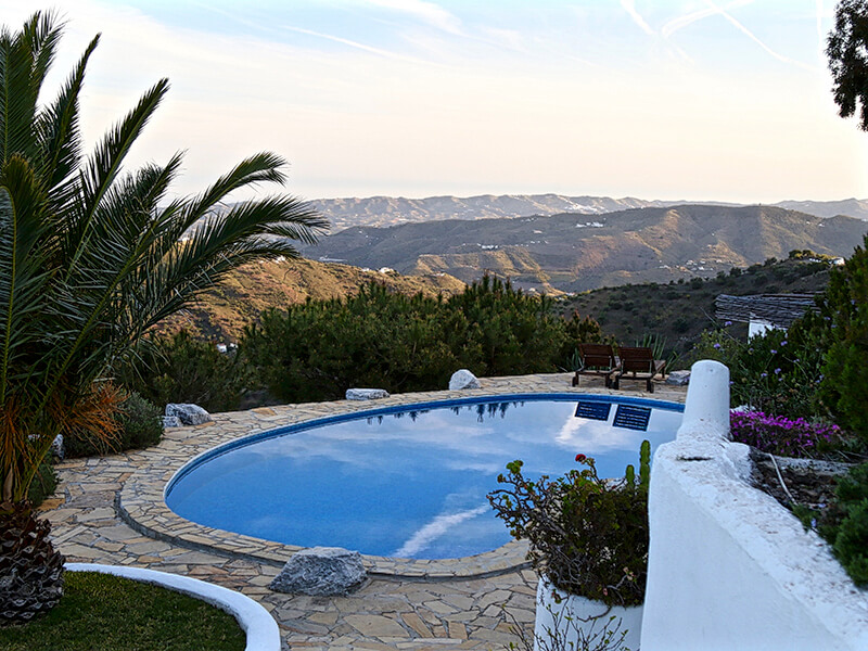 Beautiful view from pool at El Corligto Andalucia Spain Carol Ketelson Delectable Destinations Culinary Tours