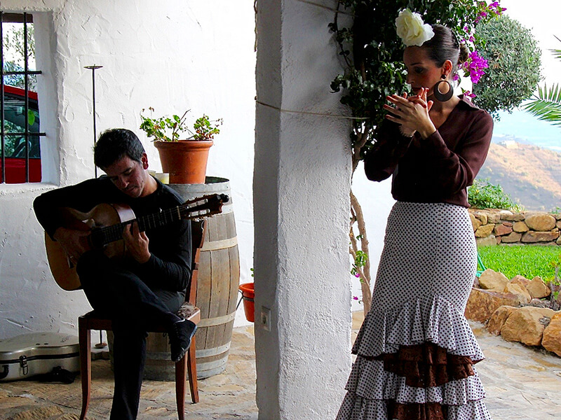 Flamenco Dancer and Guitar at El Carligto Andalucia Spain Carol Ketelson Delectable Destinations Culinary Tours