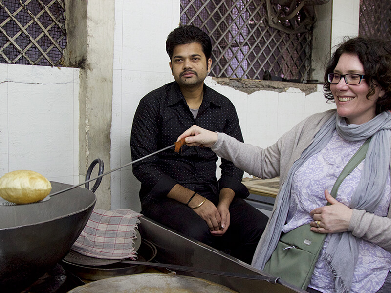 trying street food in Delhi India Carol Ketelson Delectable Destinations Culinary Tours