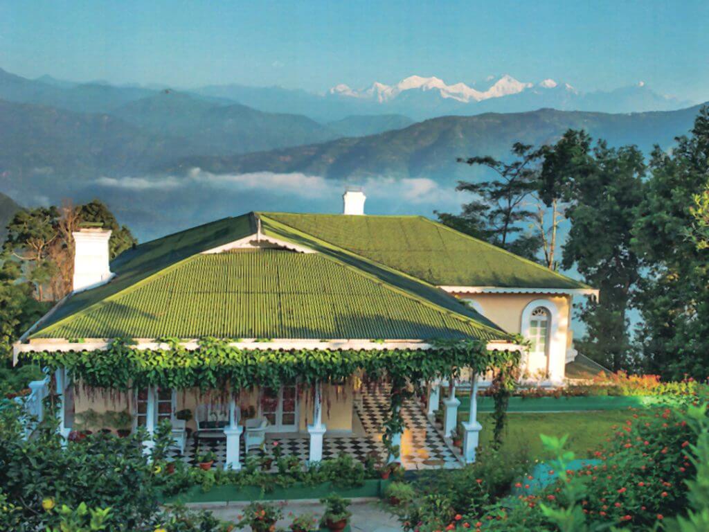 view of Himalayan peaks Glenburn Tea Estate Delectable Destinations Culinary Tour India