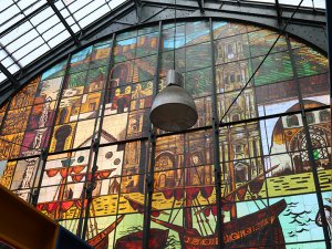 Stained glass Atarazanas Market, Malaga, Spain - Carol Ketelson - Delectable Destinations