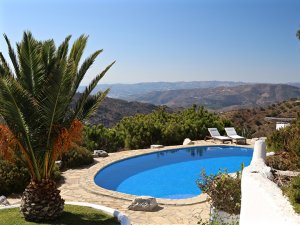 View from the pool at Cortijo El Carligto, Andalucia, Spain - Carol Ketelson Delectable Destinations