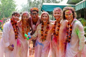 Delectable Destinations Guests enjoying the Festival of Holi, Carol Ketelson, Delectable Destinations