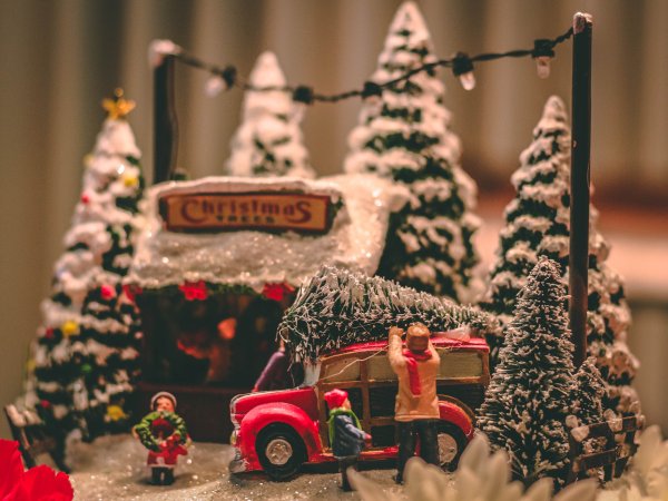 Miniature Christmas scene