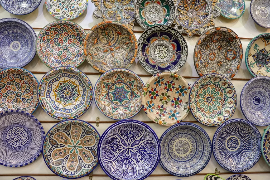colorful patterned Moroccan plates