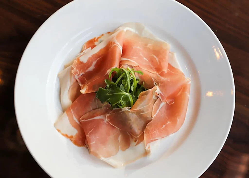 Plate of Prosciutto di Parma ham